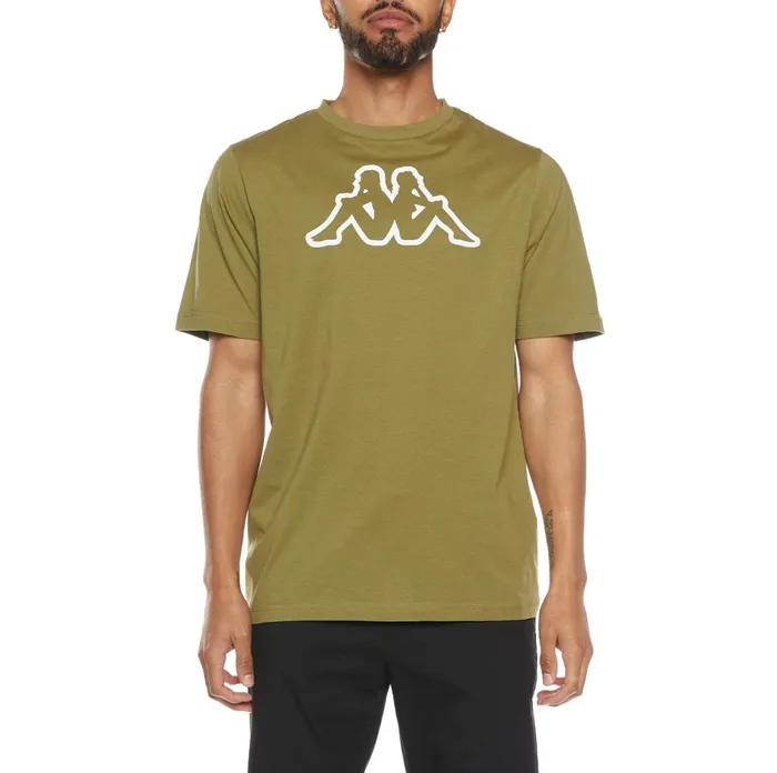 Logo Fleece Cromok TShirt 8211 Green Olive Green Olive Kappa Mens Retro Sport Logo Fleece Cromok TShirt 8211 Green Olive Green Olive Kappa Mens Retro Sport