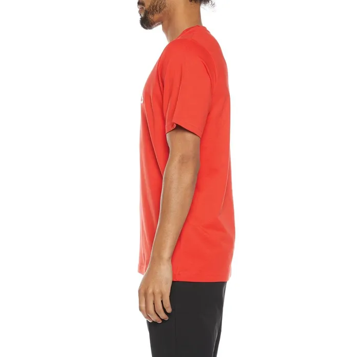Logo Fleece Cromok TShirt 8211 Red Coral Red Coral Kappa Mens Retro Sport