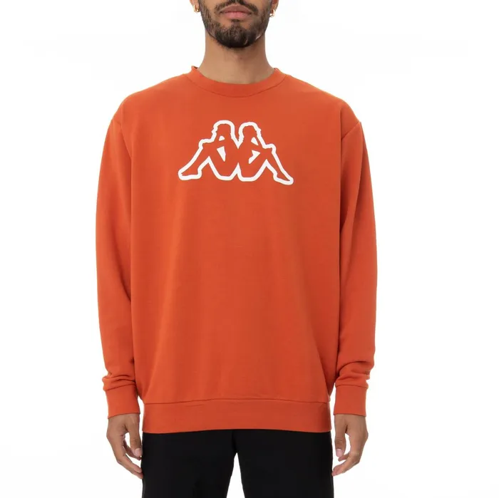 Logo Fleece Dafok Sweatshirt 8211 Orange Orange Kappa Mens Retro Sport