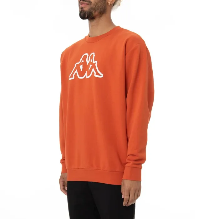 Logo Fleece Dafok Sweatshirt 8211 Orange Orange Kappa Mens Retro Sport