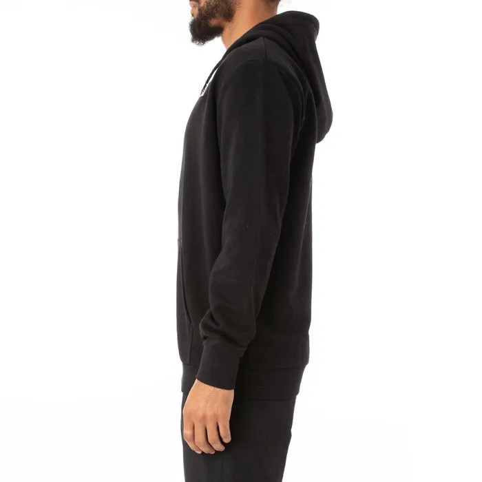 Logo Fleece Jackok Full Zip Jacket 8211 Black Black Kappa Mens Sweatsuits
