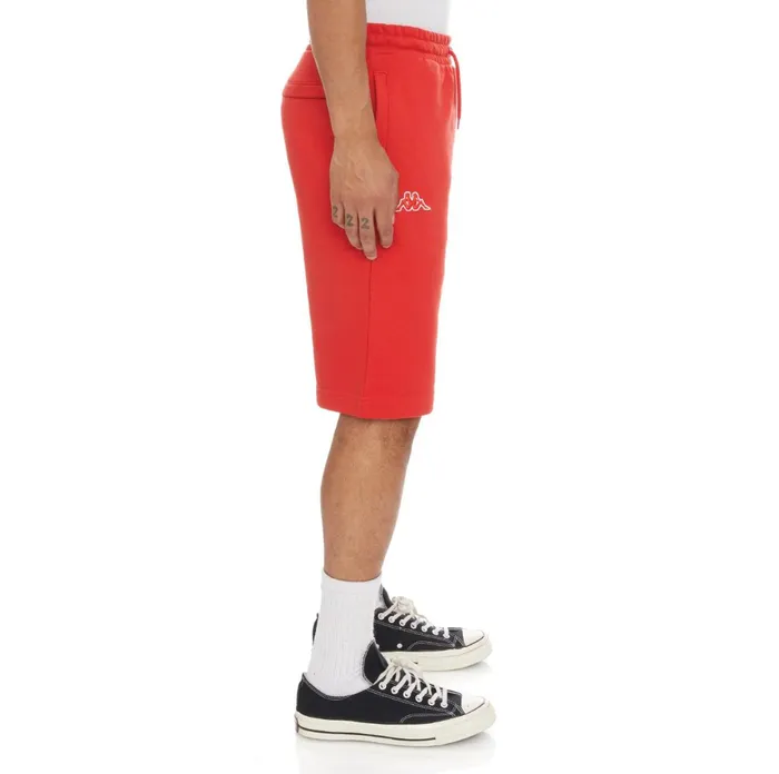 Logo Fleece Mabok Shorts 8211 Red Coral Red Coral Kappa Mens Retro Sport Gift Near Me