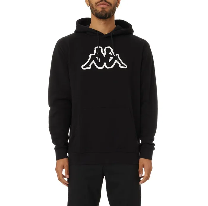 Logo Fleece Zavrok Hoodie 8211 Black Black Kappa Mens Sweatsuits
