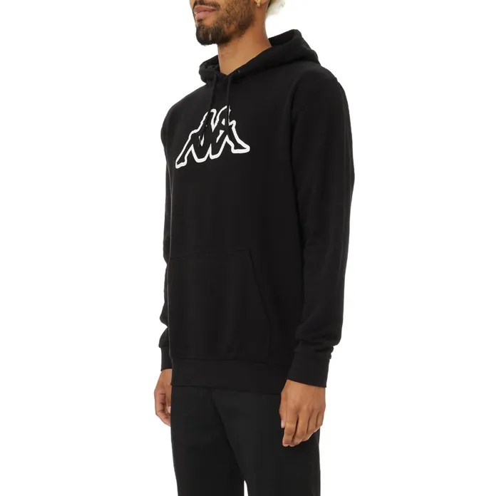 Logo Fleece Zavrok Hoodie 8211 Black Black Kappa Mens Sweatsuits