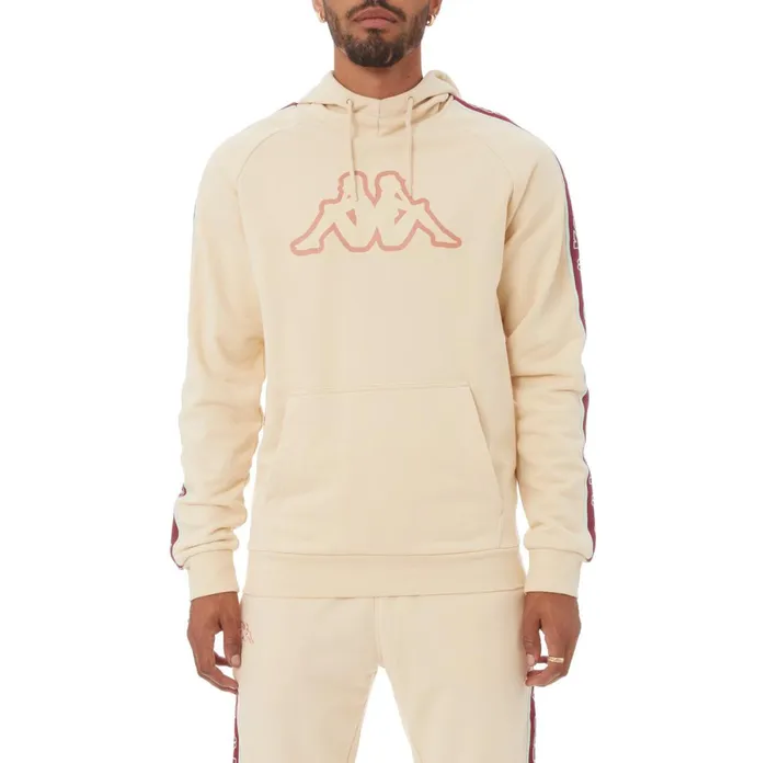 Logo Tape Apet 2 Hoodie 8211 Beige Beige Kappa Mens Sweatsuits