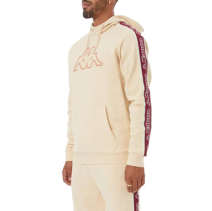 Logo Tape Apet 2 Hoodie 8211 Beige Beige Kappa Mens Sweatsuits