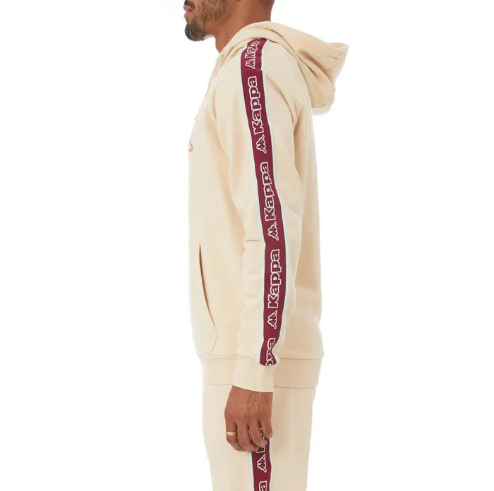 Logo Tape Apet 2 Hoodie 8211 Beige Beige Kappa Mens Sweatsuits