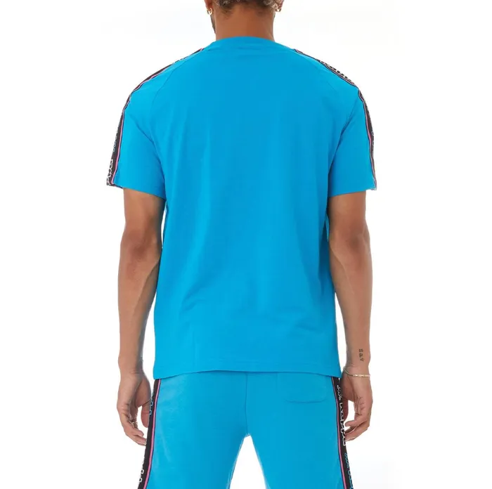 Logo Tape Avirec 2 TShirt 8211 Blue Blue Kappa Mens Retro Sport