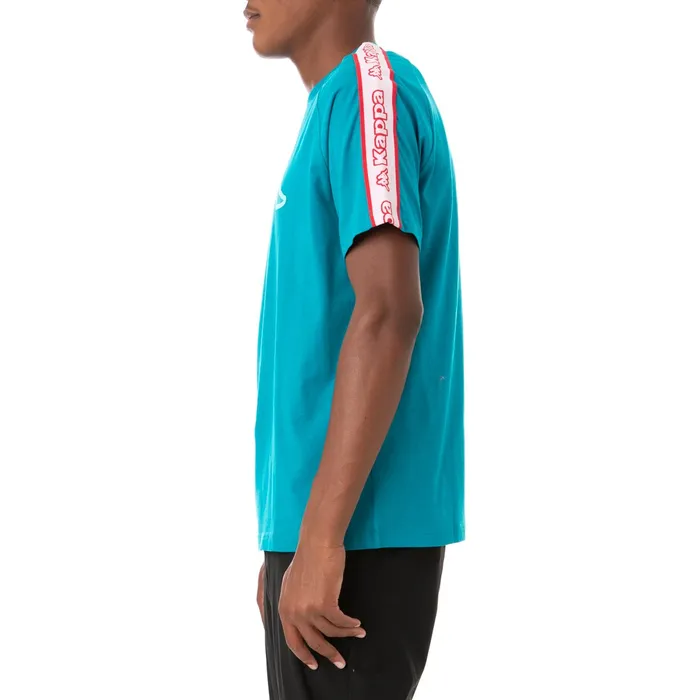 Logo Tape Avirec 2 TShirt 8211 Peacock Peacock Kappa Mens Retro Sport