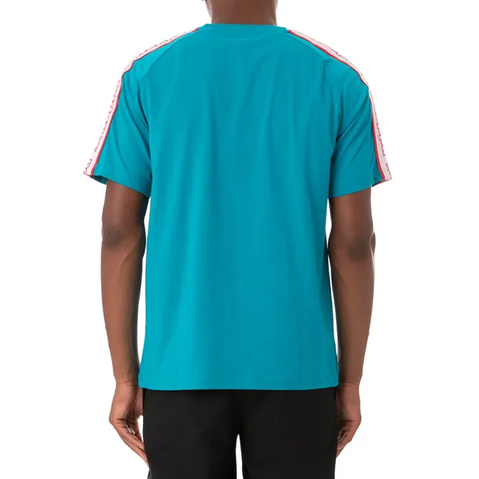 Logo Tape Avirec 2 TShirt 8211 Peacock Peacock Kappa Mens Retro Sport