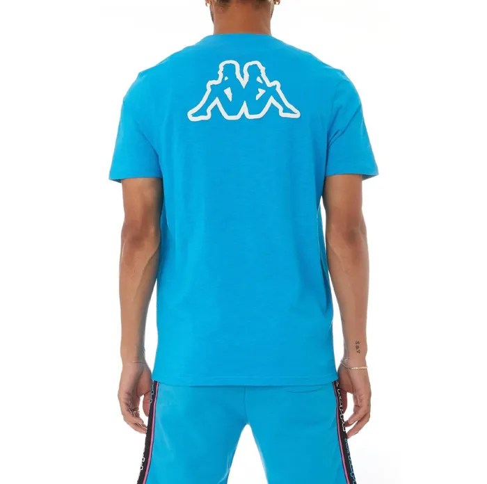 Logo Tape Cabal TShirt 8211 Blue Blue Kappa Mens Retro Sport