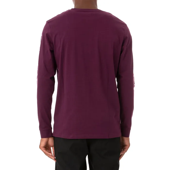 Logo Tape Carma Long Sleeve TShirt 8211 Violet Violet Kappa Mens Retro Sport