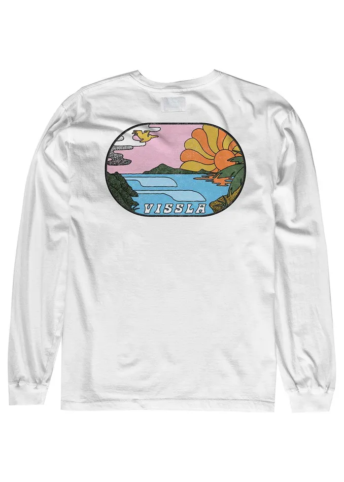 Long Sleeve Tees Men Vissla Portals Ls Tee White