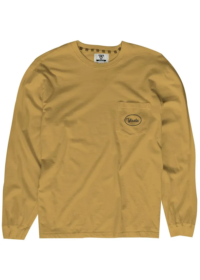 Long Sleeve Tees Men Vissla Station Ls Pkt Tee Gold Coral Long Sleeve Tees Men Vissla Station Ls Pkt Tee Gold Coral