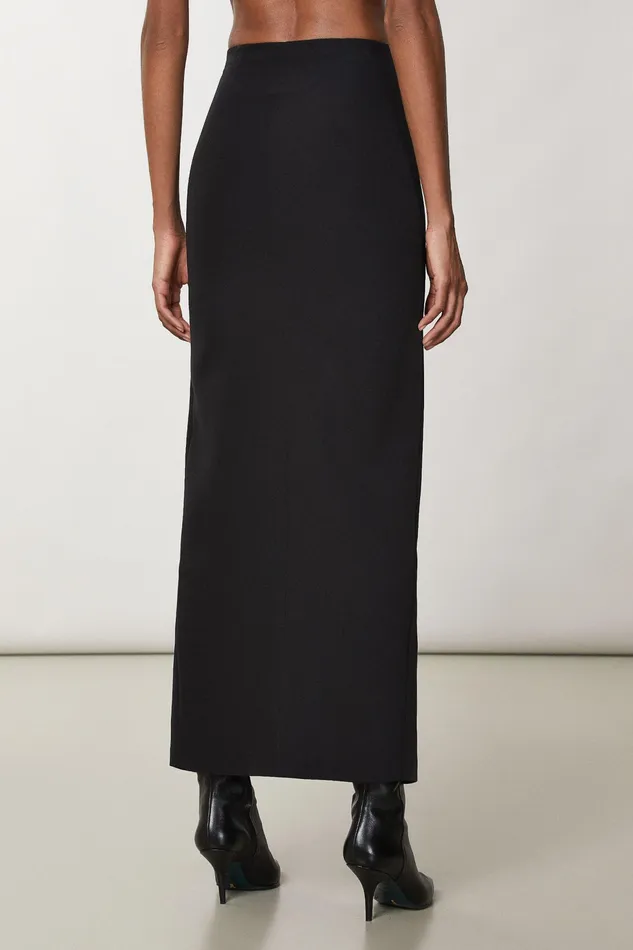Long Women Patrizia Pepe Long Skirt With Piercing Nero