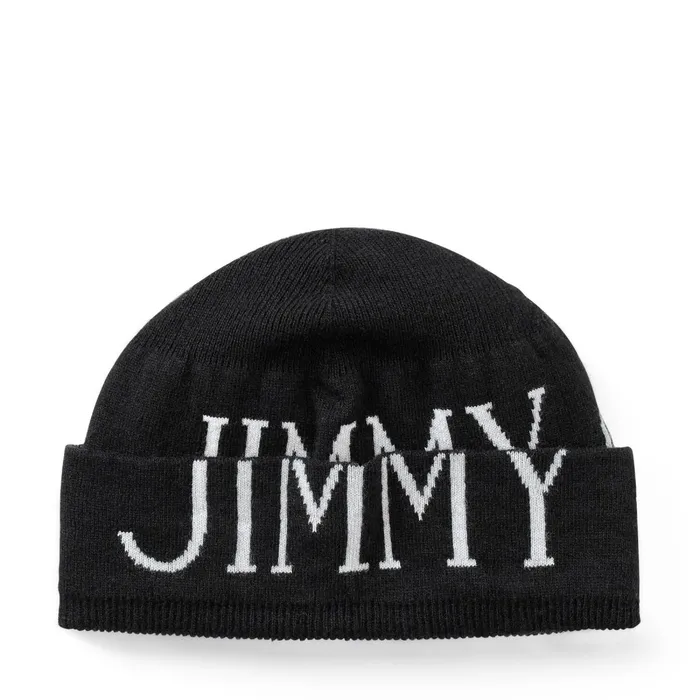 Lou Black Wool Woven Knitted Hat With Jc Logo S200 Black Women JIMMY CHOO Scarves and Hats Lou Black Wool Woven Knitted Hat With Jc Logo S200 Black Women JIMMY CHOO Scarves and Hats