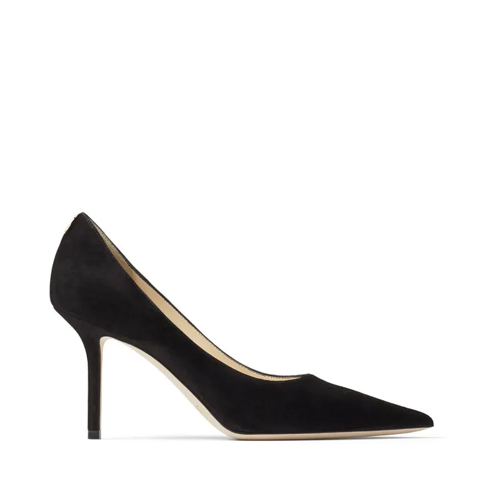 Love 85 Black Suede Pointed Pumps With Jc Emblem Black Women JIMMY CHOO Pumps Love 85 Black Suede Pointed Pumps With Jc Emblem Black Women JIMMY CHOO Pumps