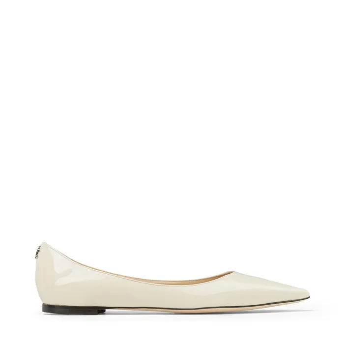 Love Flat Latte Patent Leather Flat Pumps With Jc Emblem Latte Women JIMMY CHOO Flats Love Flat Latte Patent Leather Flat Pumps With Jc Emblem Latte Women JIMMY CHOO Flats