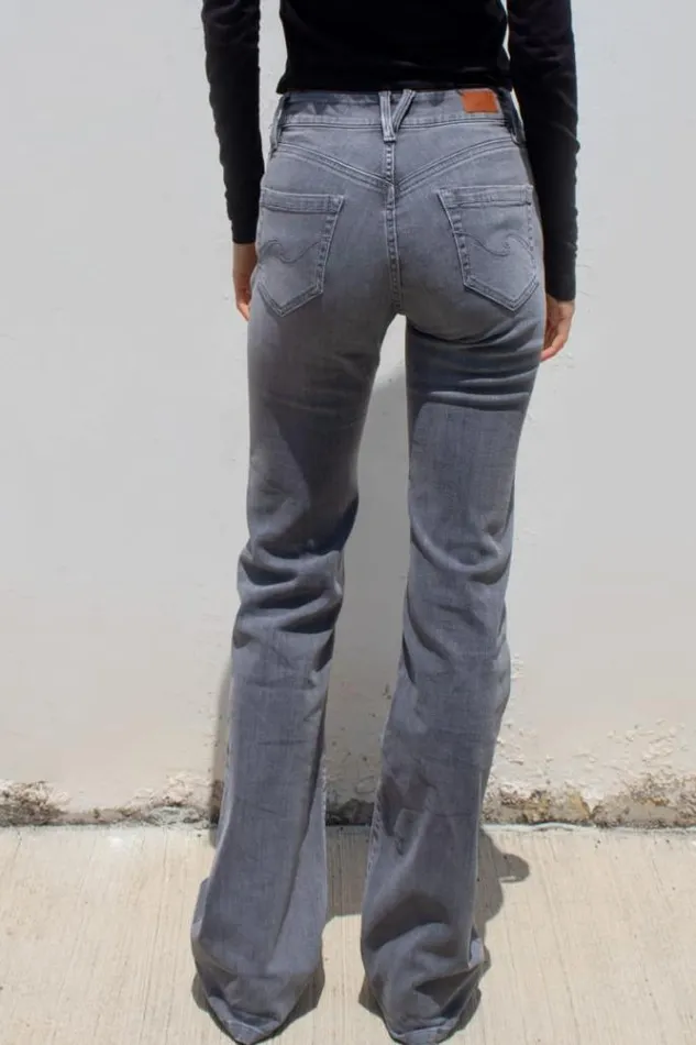Low Waist Flared Jeans Women Subdued Denim