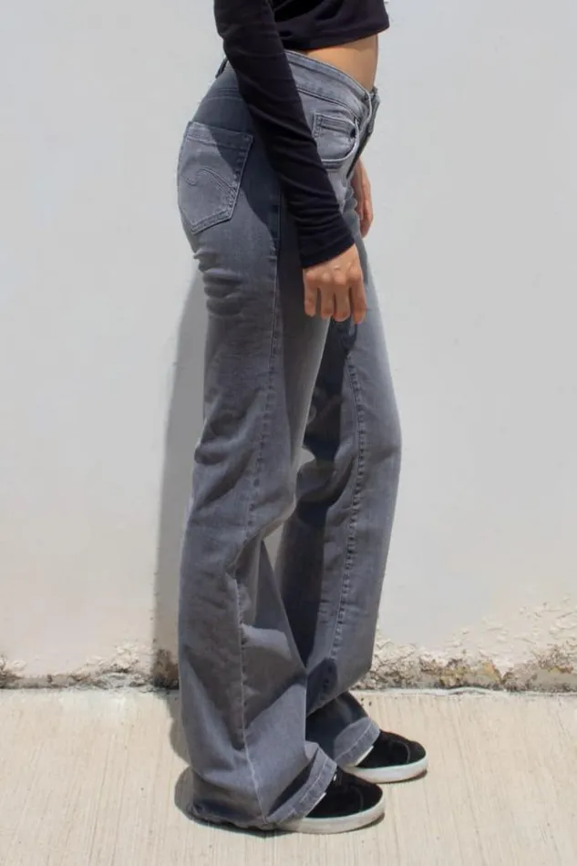 Low Waist Flared Jeans Women Subdued Denim