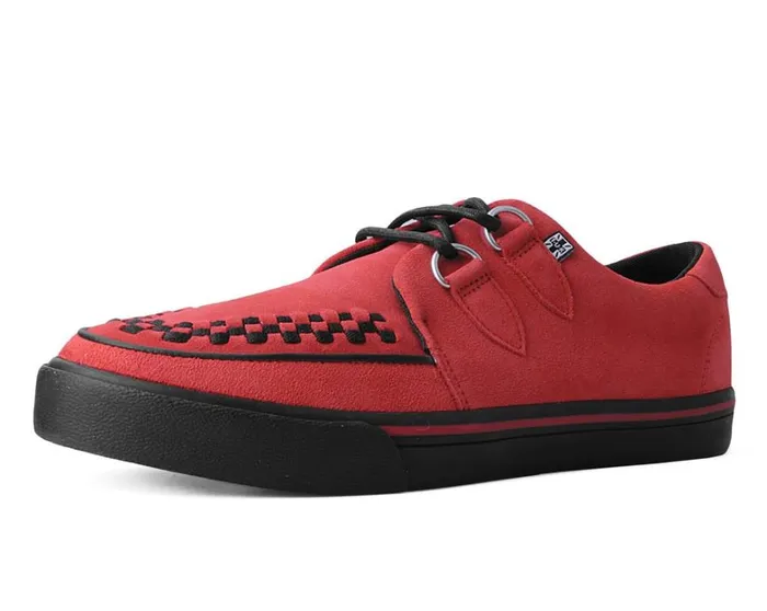 Lucious Red Suede DRing Interlace Sneaker Men TUK Shoes Sneakers
