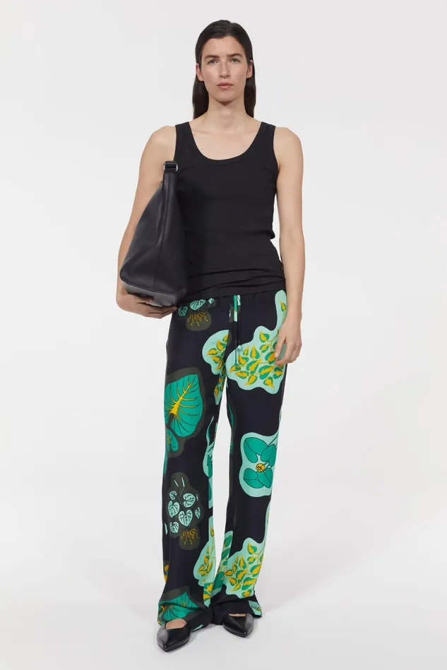 Lunara Leaf Pants Black Women Rodebjer Trousers