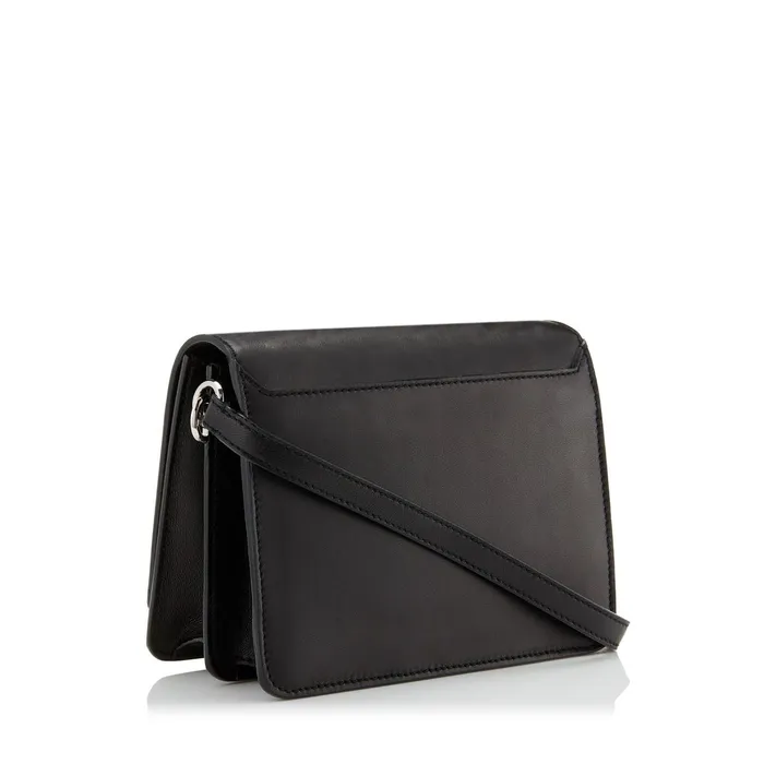 Madeline Shoulder Bag Black Calf Leather Shoulder Bag With Crystal Buckle Black Women JIMMY CHOO Crossbody Bags