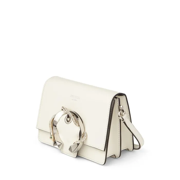 Madeline ShoulderS Latte Smooth Calf Leather Shoulder Bag With Snake Buckle Latte Women JIMMY CHOO Crossbody Bags