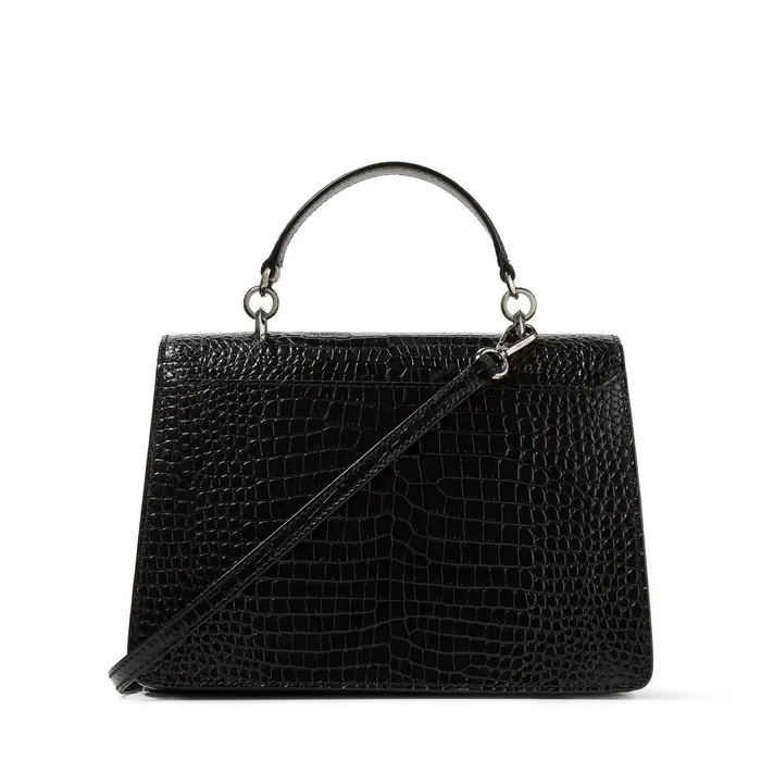 Madeline Tophandle Black Shiny CrocEmbossed Leather Top Handle Handbag Black Women JIMMY CHOO Top Handle Bags