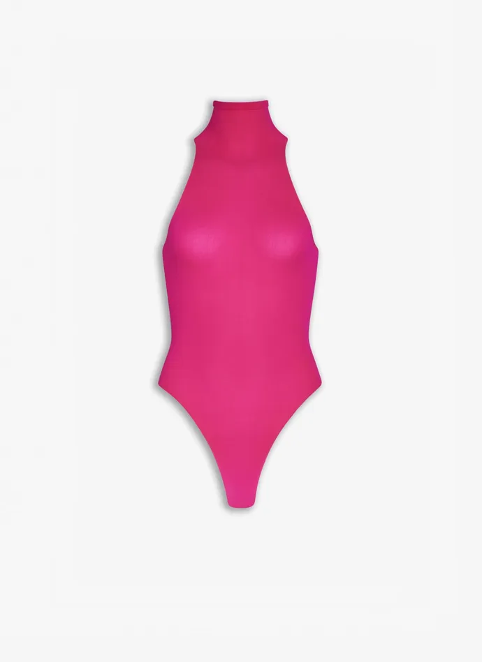 Magenta Fitted Body In Fine Knit Women Alaa Bodysuits and Leggings