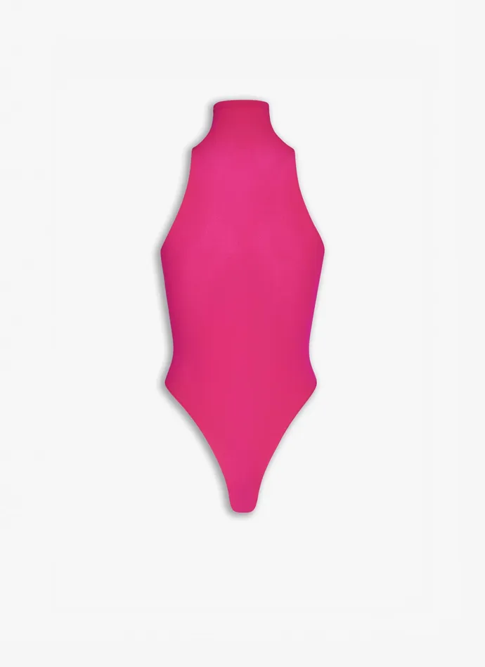 Magenta Fitted Body In Fine Knit Women Alaa Bodysuits and Leggings