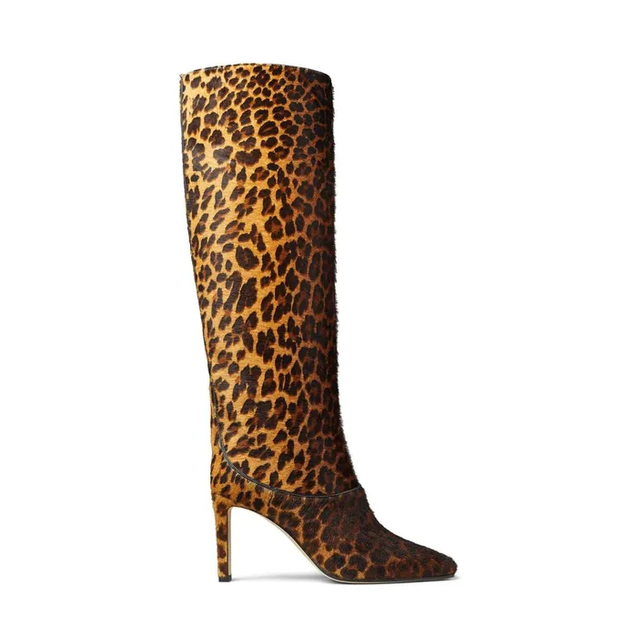 Mahesa 85 Natural Mix Degrade Leopard Print Pony KneeHigh Boots Natural Mix Women JIMMY CHOO Boots Mahesa 85 Natural Mix Degrade Leopard Print Pony KneeHigh Boots Natural Mix Women JIMMY CHOO Boots