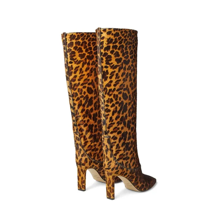 Mahesa 85 Natural Mix Degrade Leopard Print Pony KneeHigh Boots Natural Mix Women JIMMY CHOO Boots