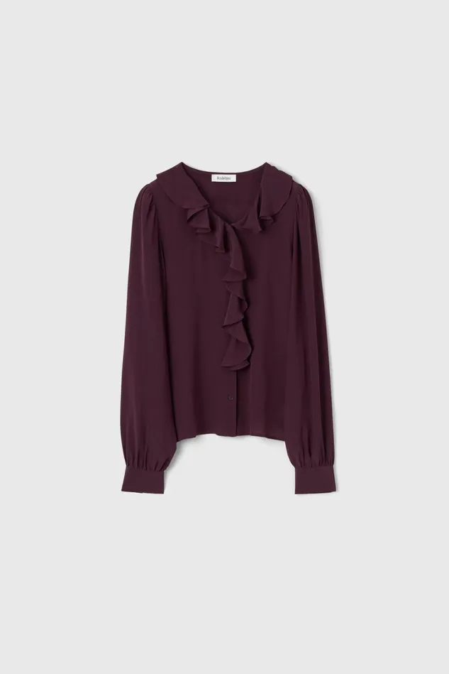 Majolie Silk Blouse Umber Women Rodebjer Shirts and Blouses