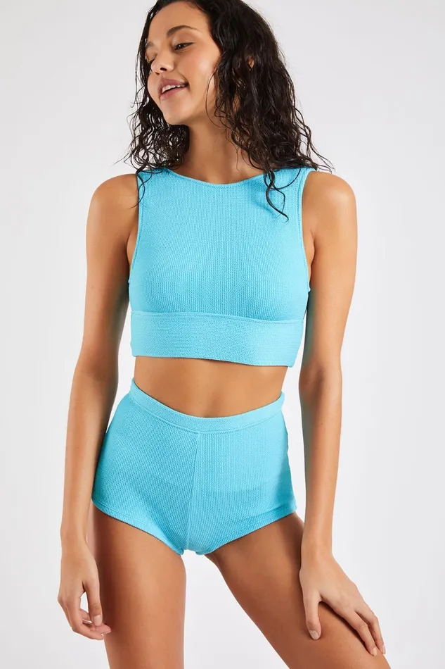 Maleo and Naza Scrunchy Blue Twopiece Bikini Blue Women Banana Moon Top and Tankini Maleo and Naza Scrunchy Blue Twopiece Bikini Blue Women Banana Moon Top and Tankini