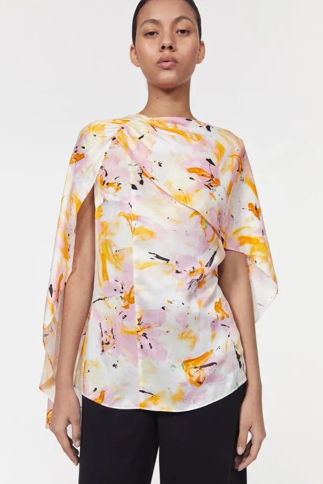 Margaux Floral Blouse Whipped Cream Women Rodebjer Shirts and Blouses