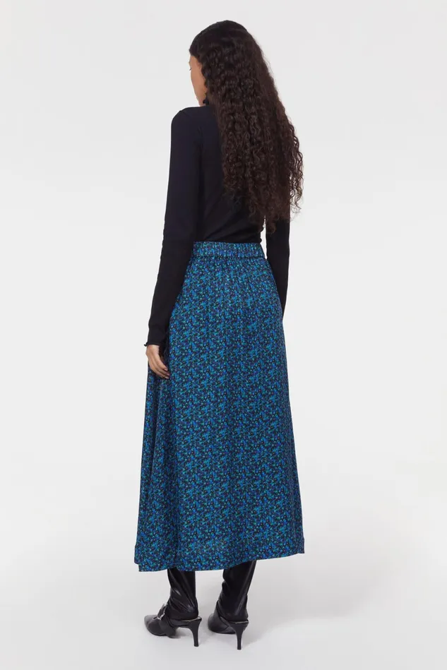 Marla Floral Skirt Black Cobalt Women Rodebjer Sets and Suits