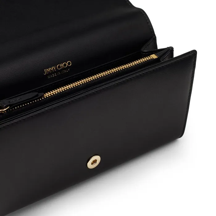 Martina Black Smooth Calf Leather Wallet With Jc Emblem Black Women JIMMY CHOO Small Leather Goods