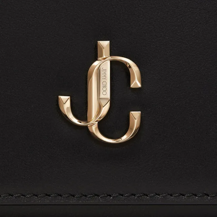 Martina Black Smooth Calf Leather Wallet With Jc Emblem Black Women JIMMY CHOO Small Leather Goods