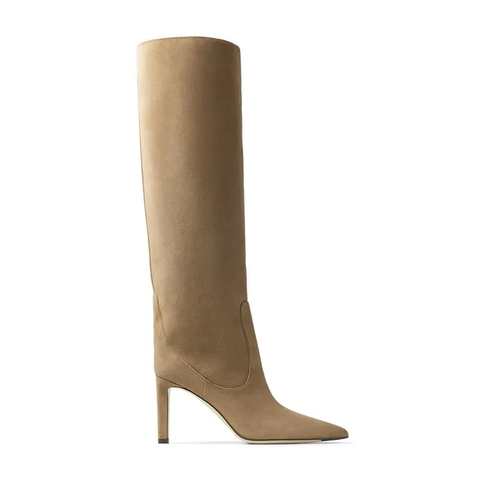 Mavis 85 Clove Suede Pointed Toe Knee Boots Clove Women JIMMY CHOO Boots