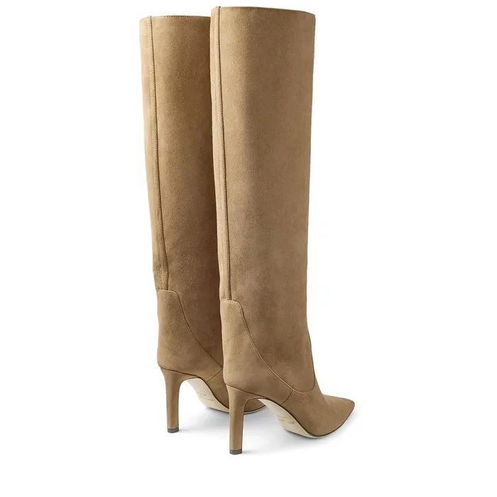 Mavis 85 Clove Suede Pointed Toe Knee Boots Clove Women JIMMY CHOO Boots