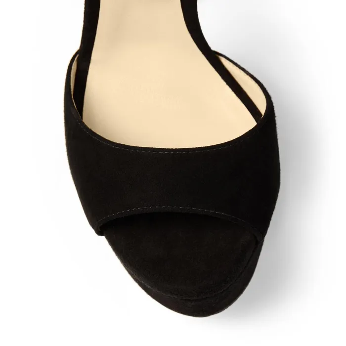 Max 150 Black Suede Open Toe Platform Sandals Black Women JIMMY CHOO Sandals