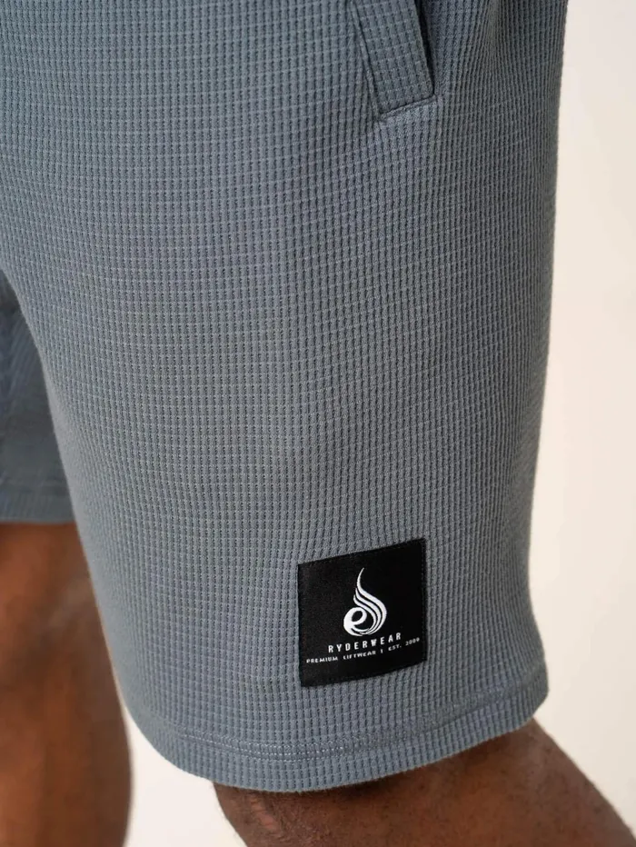 Men039s Waffle Lounge Shorts 8211 Steel Blue Men Ryderwear Gym Shorts