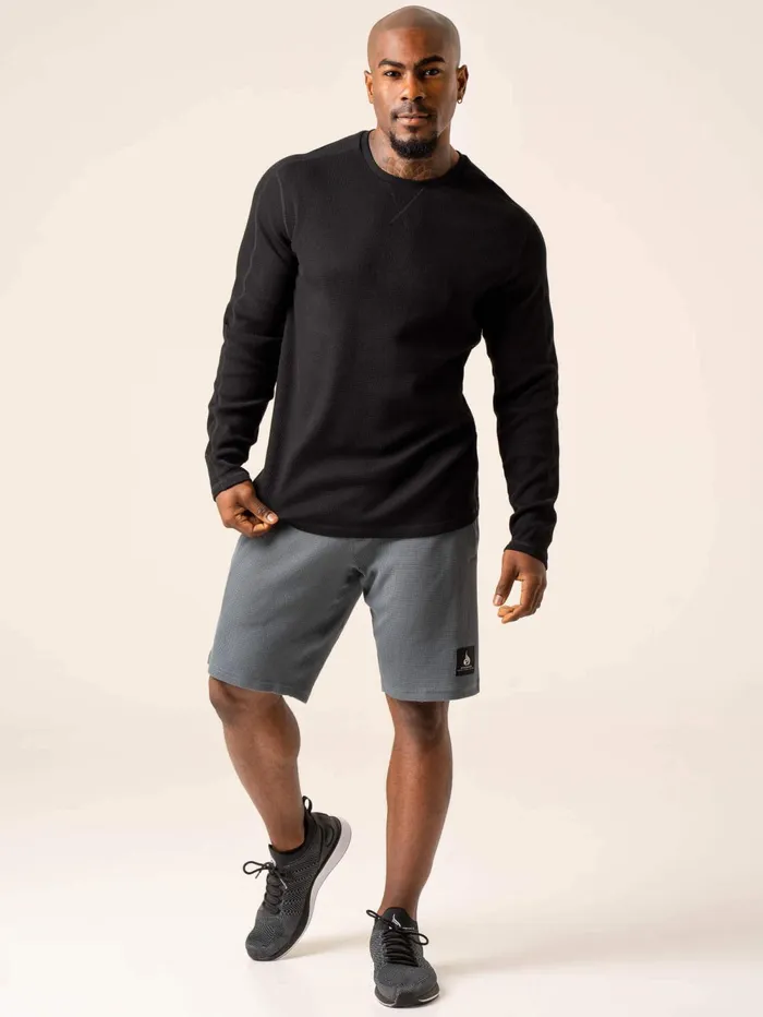Men039s Waffle Lounge Shorts 8211 Steel Blue Men Ryderwear Gym Shorts