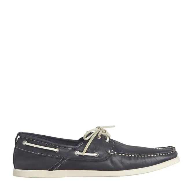 Men 369 Navy Leather Loafers Windsor Smith Shoes