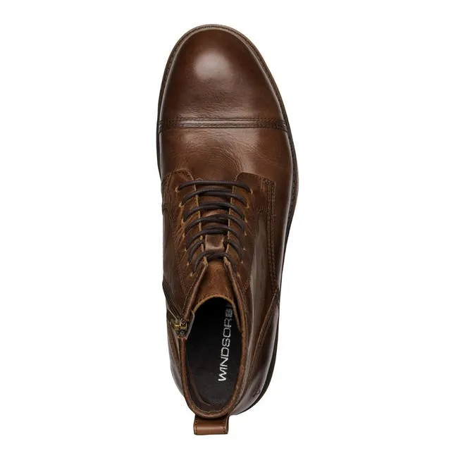 Men Abel Dark Brown Leather Boots Windsor Smith Boots