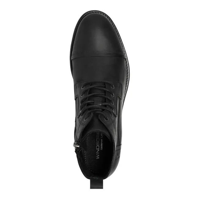 Men Aidan Black Leather Boots Windsor Smith Boots