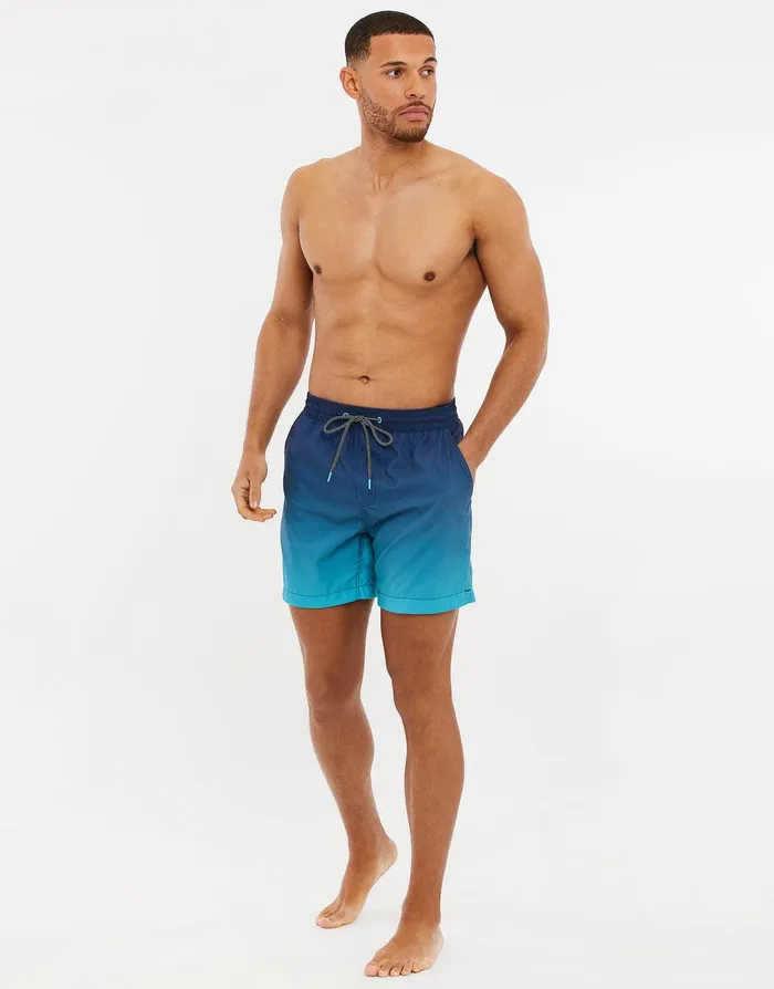 Men Aqua Blue Ombr Swim Shorts Aqua Blue Threadbare Swimwear Men Aqua Blue Ombr Swim Shorts Aqua Blue Threadbare Swimwear