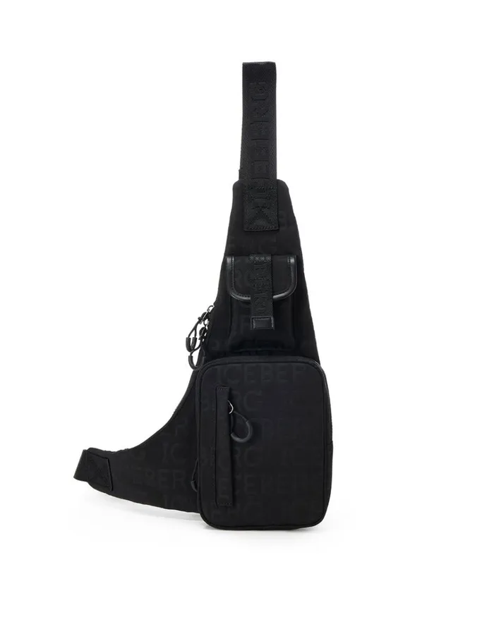 Men Bags And Belt Iceberg Oneshoulder Backpack With Allover Iceberg Logo