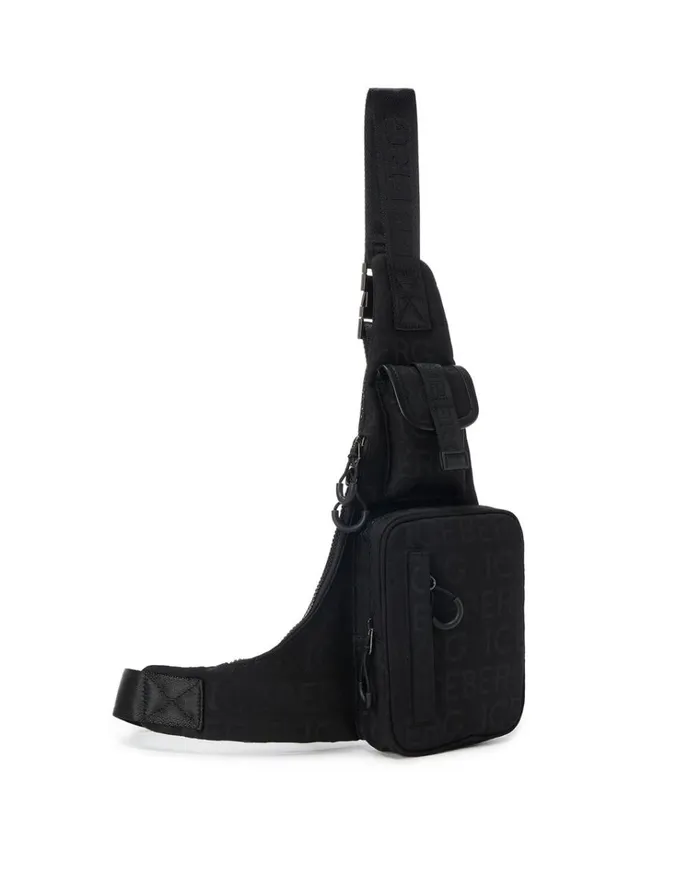 Men Bags And Belt Iceberg Oneshoulder Backpack With Allover Iceberg Logo Men Bags And Belt Iceberg Oneshoulder Backpack With Allover Iceberg Logo